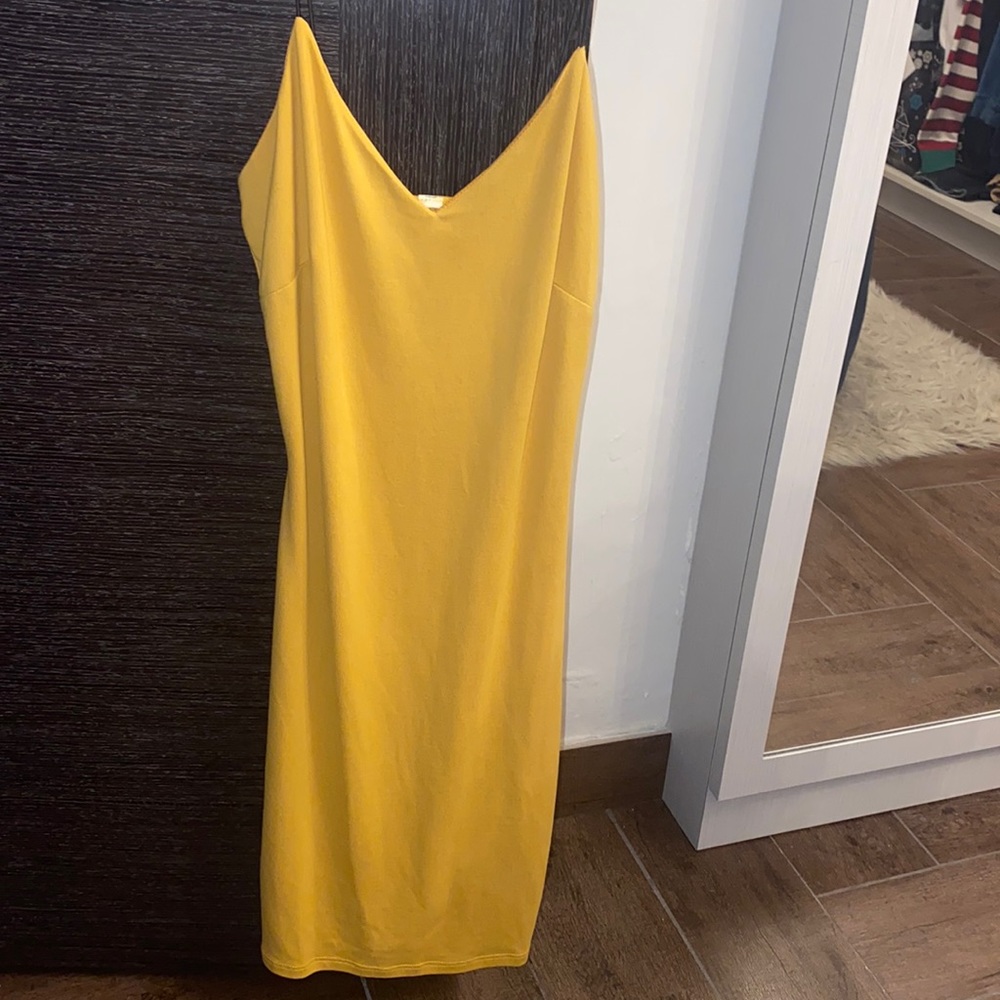 Mustard yellow going out dress